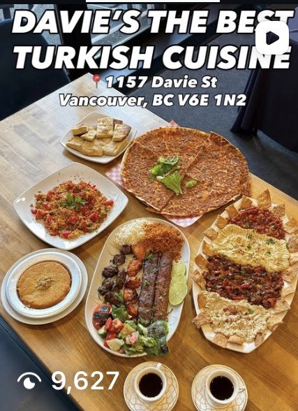 Creator video for Davie's Best Turkish Cuisine on Davie St, 9,627 views